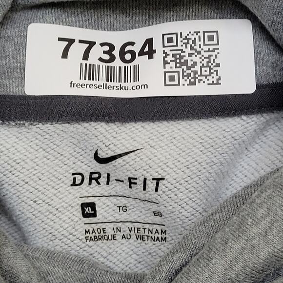NIKE Dri-Fit Sweatshirt Womens XL 22x24 Gray Spellout Swoosh - Picture 7 of 13